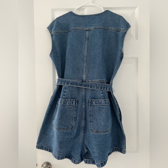 Madewell Zip Front Denim Romper - Picture 3 of 3